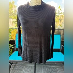 We The Free Oversized Black Ribbed Long-Sleeve Top Size XS